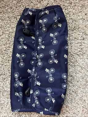 Travelon Bicycle Navy Floral Jewelry Travel Organizer with Clear Panels